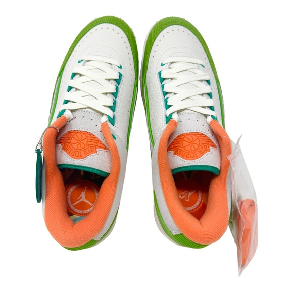 Women’s Air Jordan 2 Low SP Titan DV6206183 Sail/Safety Orange/Chlorophyll Sz 10 - Picture 6 of 9